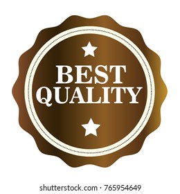 Best Quality golden stamp. Vector illustration on white background.