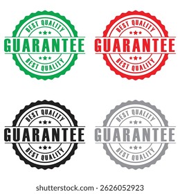 Best Quality Guarantee Badge Labels – Red, Green, Black, Gray Seal Design