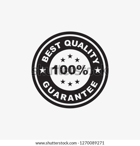 best quality guarantee stamp icon template in black color