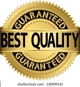 Best quality guaranteed golden label, vector illustration