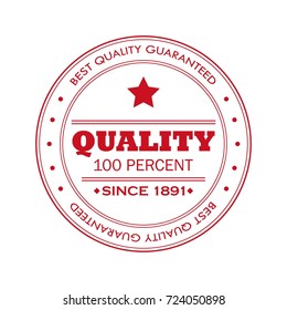 Best quality guaranteed red rubber stamp vector illustration.