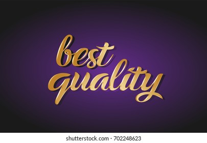 best quality hand written text gold golden writing calligraphy calligraphic yellow purple letters background logo postcard banner concept vector creative company icon design template modern