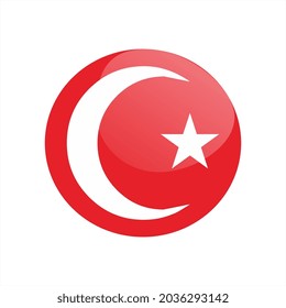 BEST QUALITY HD VECTOR ICON FLAG TURKEY