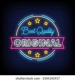 Best Quality Neon Signs Style Text Vector