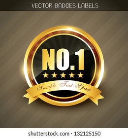 best quality no. 1 golden product promotion vector label