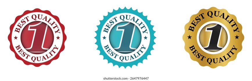 Best Quality Number One Premium Product Badge Icons Set