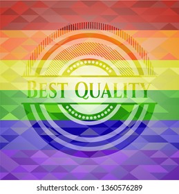 Best Quality on mosaic background with the colors of the LGBT flag