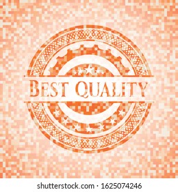 Best Quality orange mosaic emblem. Vector Illustration. Detailed.