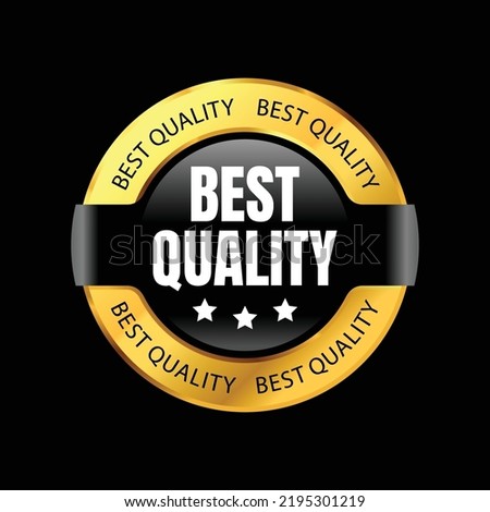 Best Quality. premium, star, symbol, emblem, icon. badge gold metallic logo