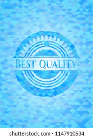 Best Quality realistic light blue emblem. Mosaic background