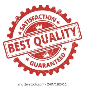 Best Quality Satisfaction Guaranteed stamp round red ink vector format scalable