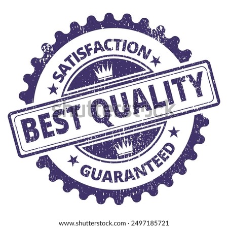 Best Quality Satisfaction Guaranteed stamp round dark blue ink vector format scalable