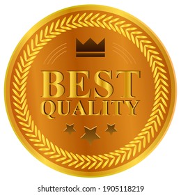 Best Quality seal label isolated on white background. Gold best quality.