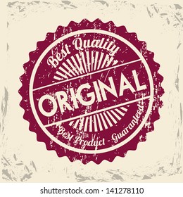 best quality seal over vintage background vector illustration