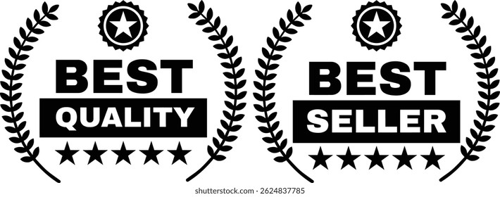 Best Quality and Best Seller Badges Icon Set