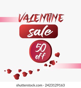 best  quality Special offer Valentine's day sale banner with red 3d hearts and advertising discount text decoration. Vector illustration.design in 2024