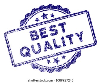 Best Quality stamp seal. Vector element with grainy design and unclean texture in blue color. Designed for overlay watermarks and grunge textured rubber seal imitations.