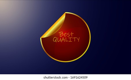 Best quality sticker. Vector stock image. Gradient sticker. Beautiful sticker on a blue background. Vector graphics.
