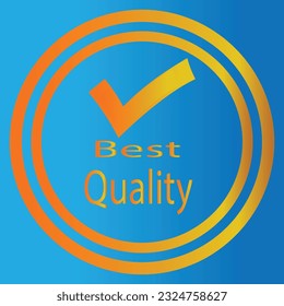 Best quality vector icon. Check mark on blue background. Vector illustration