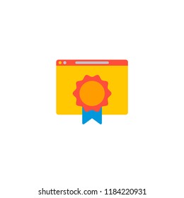 Best quality website icon flat element. Vector illustration of best quality website icon flat isolated on clean background for your web mobile app logo design.