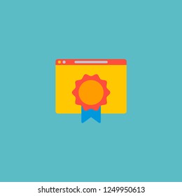 Best quality website icon flat element. Vector illustration of best quality website icon flat isolated on clean background for your web mobile app logo design.