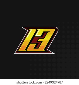 Best Racing number logo design vector
