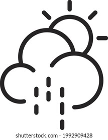 Mejor vector de iconos de Sun 2 de lluvia, plantilla de logotipo de ilustración en estilo moderno