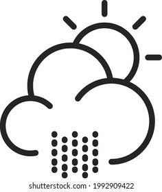 Mejor vector de iconos de Sun 3 de lluvia, plantilla de logotipo de ilustración en estilo de moda