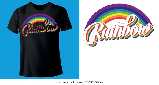 Best Rainbow Colorful typography T-shirt