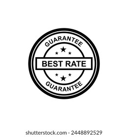 Best Rate Rubber stamp, sticker, tag, icon, symbol with black color, isolated on white background 