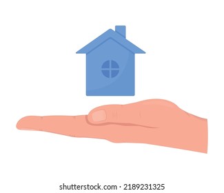 Best realty purchase offer semi flat color vector hand gesture. Editable pose. Human body part on white. Realtor service cartoon style illustration for web graphic design, animation, sticker pack