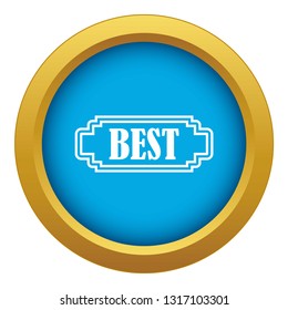 Best rectangle label icon blue vector isolated on white background for any design