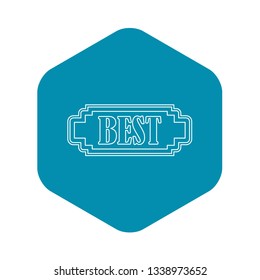 Best rectangle label icon. Outline illustration of best rectangle label vector icon for web