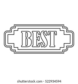 Best rectangle label icon. Outline illustration of best rectangle label vector icon for web
