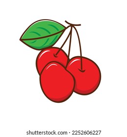 Best Red Chery Vector Logo Template 