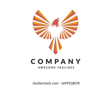 best red eagle fly logo template vector