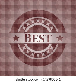 Best red seamless emblem or badge with abstract geometric pattern background.