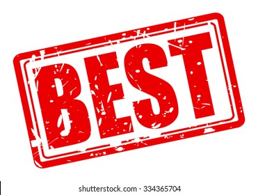 BEST red stamp text on white
