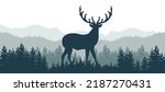 The Best Reindeer In Forest Vector Illustration On Focus. Best design style for reindeer illustration with soft colors.