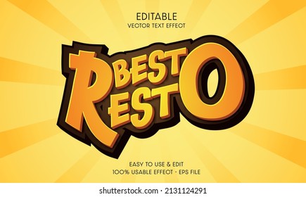 best resto editable text effect with modern and simple style, usable for logo or campaign title