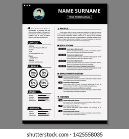 Best of Resume Template. Resume Design Vector