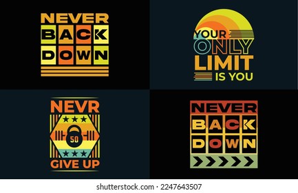 best retro typography t shirt design for gym and fitness lover.