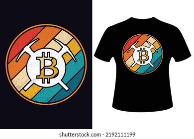 Best retro vintage bitcoin btc cryptocurrency tshirt design shutterstock