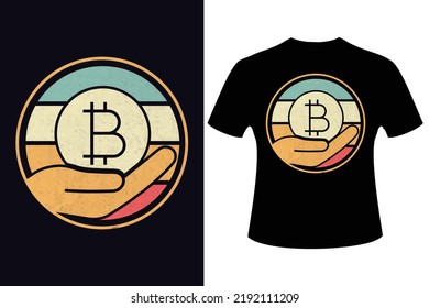 Best retro vintage bitcoin btc cryptocurrency tshirt design shutterstock