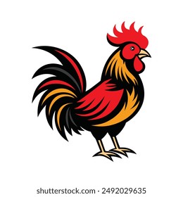 Best Rooster Silhouette color vector Art illustration