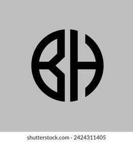 Bestes abgerundetes Buchstaben-Monogramm-Logo BH