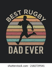 Best rugby dad ever happy father's day vintage rugby