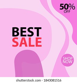 Best Sale 50% off Shop Now Vector Template Design Illustration