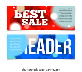 Best sale banner or offer design template. Sale banner design, blank, print design, coupon for web or print. Sale text with confetti. Sale and discounts template. Discount abstract design.