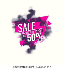 Best sale banner. The original poster discount with halftone background. Vector illustration.